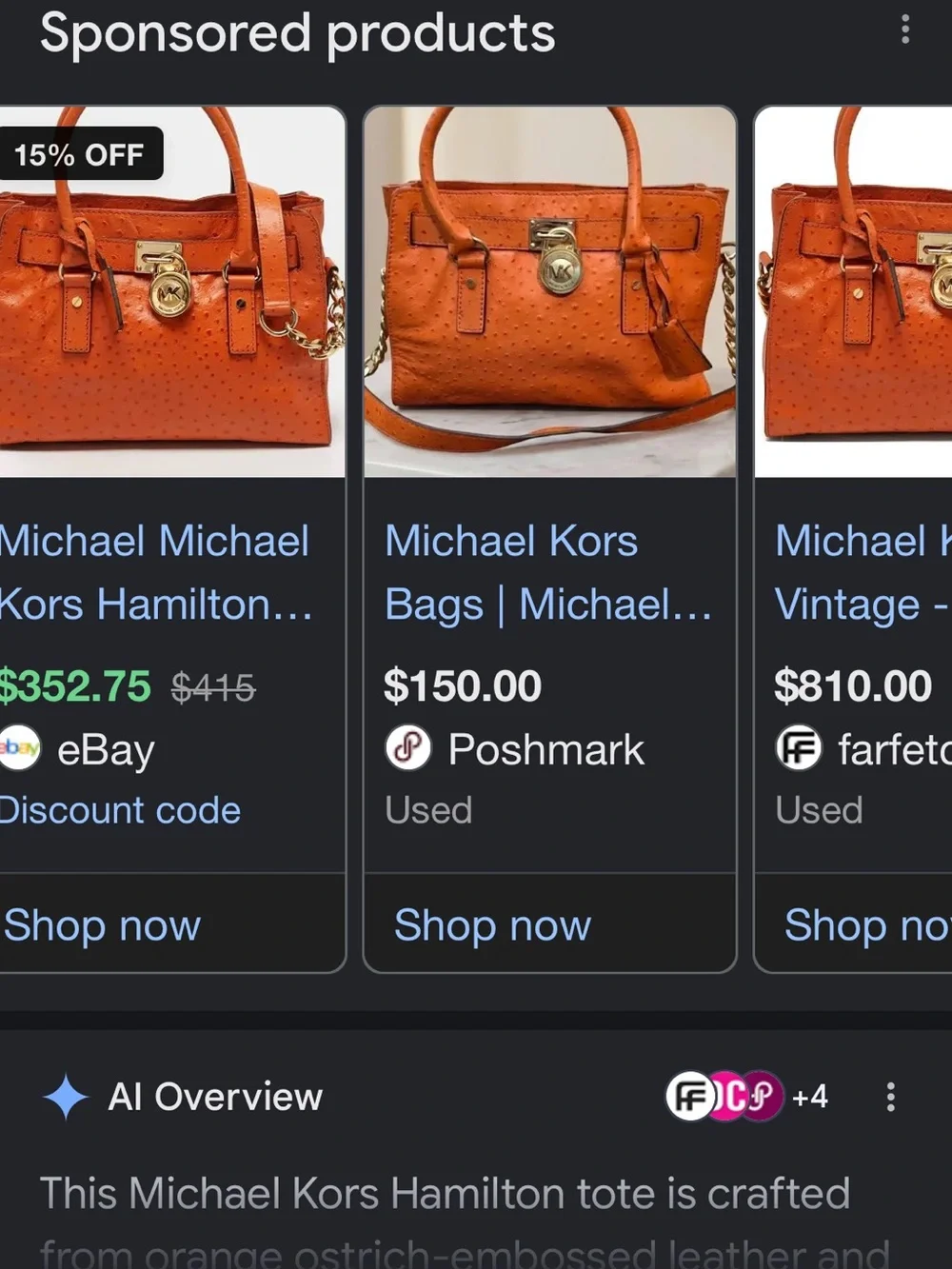 Michael Kors Orange Textured Leather Satchel with Gold-Tone Lock